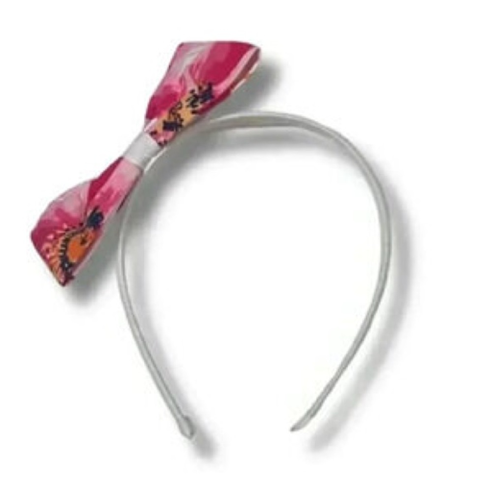 Pink Floral Bow Headband